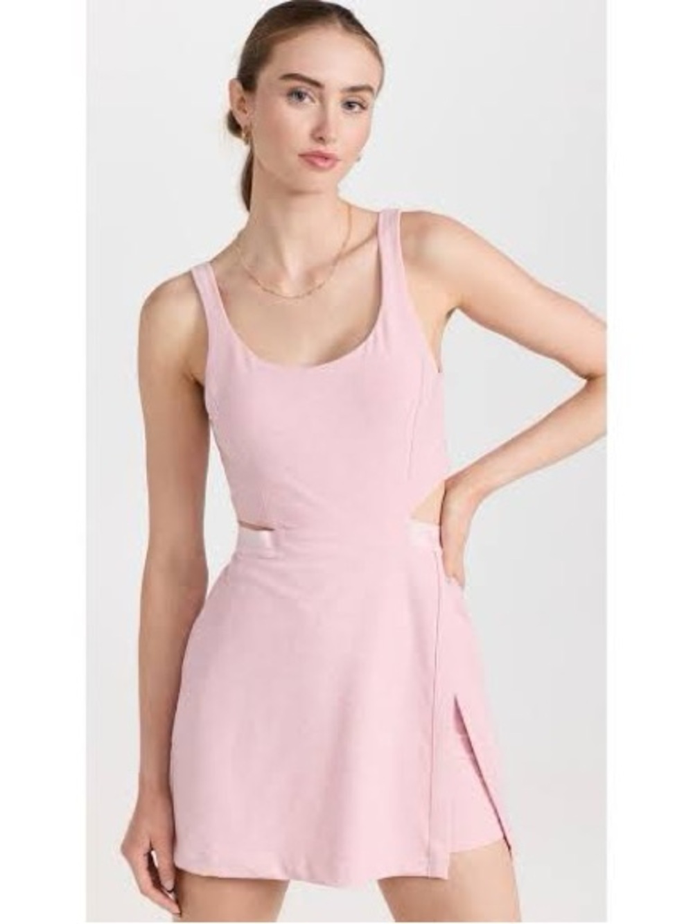 Outdoor Voices Light Pink Side-Cut Mini Dress